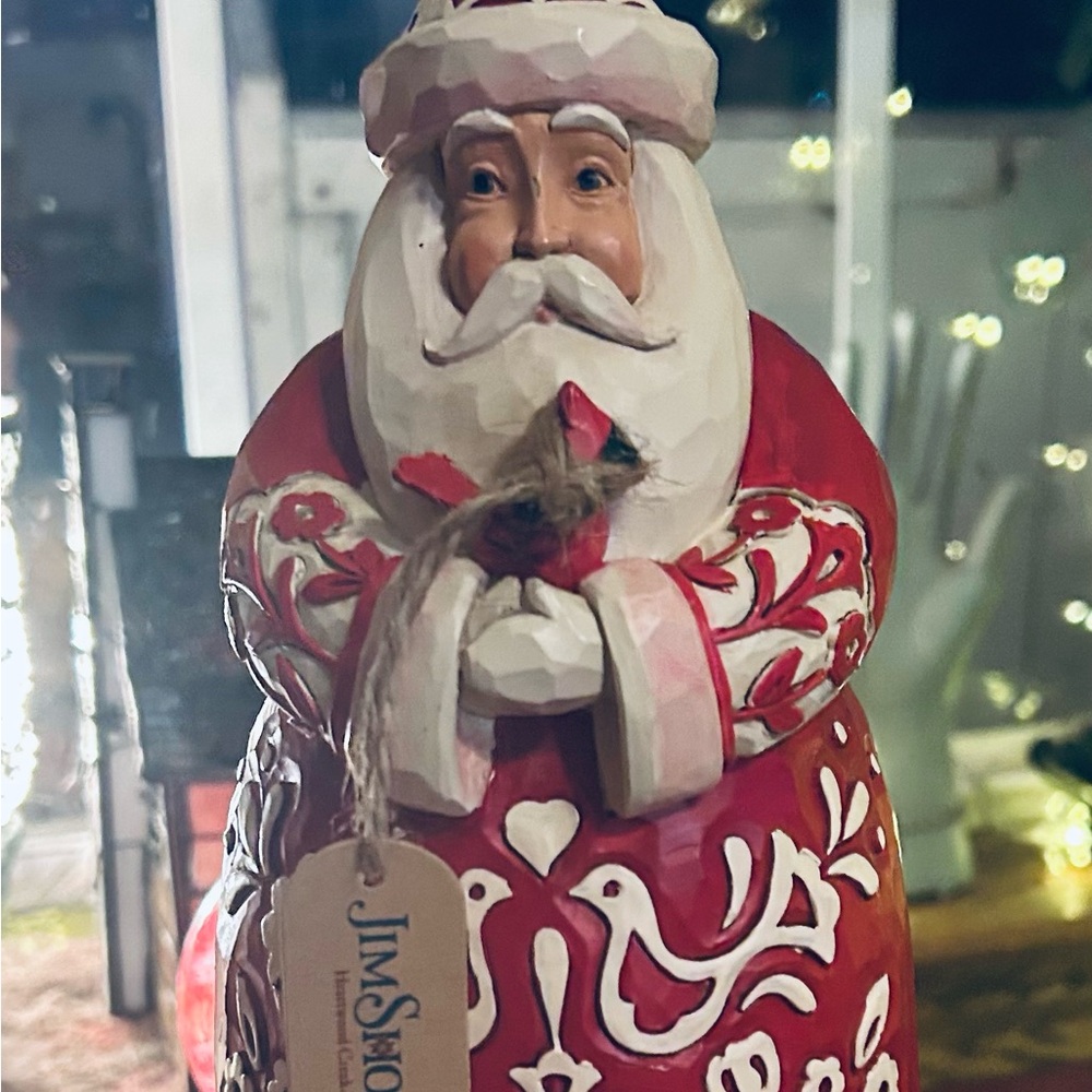 Jim Shore Festive Red and White Santa Figurine